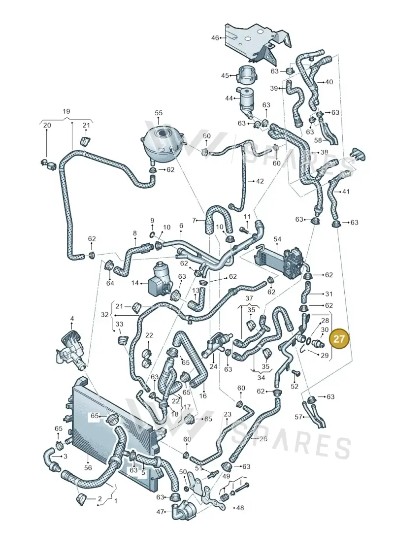 7E0121050B — Volkswagen Caravelle (2015-2019) diagram 861121400, position 27