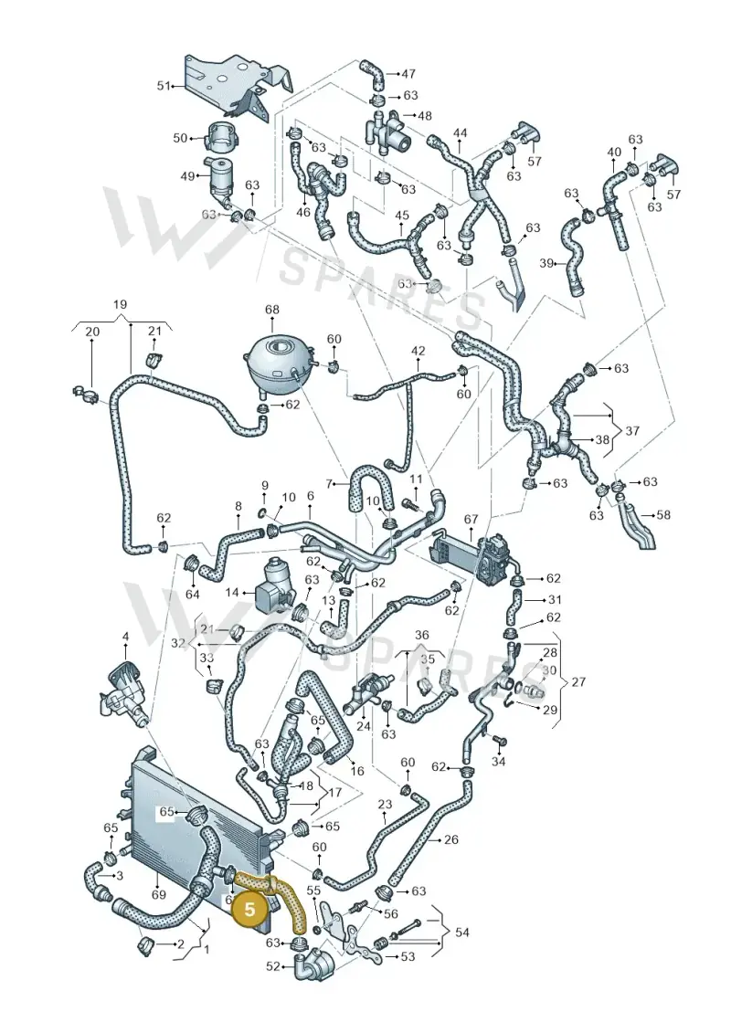 7E0121086S — Volkswagen Caravelle (2015-2019) diagram 861121430, position 5