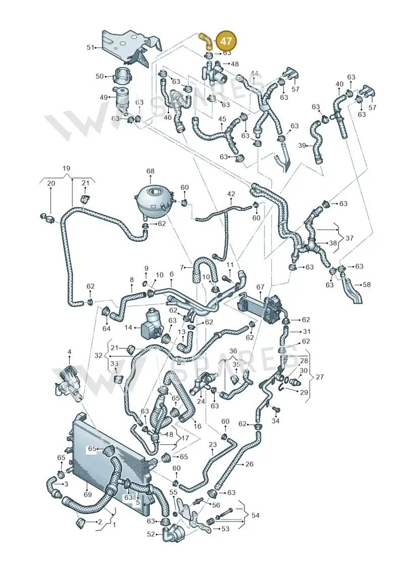 7E0121157H — Volkswagen Caravelle (2015-2019) diagram 861121430, position 47