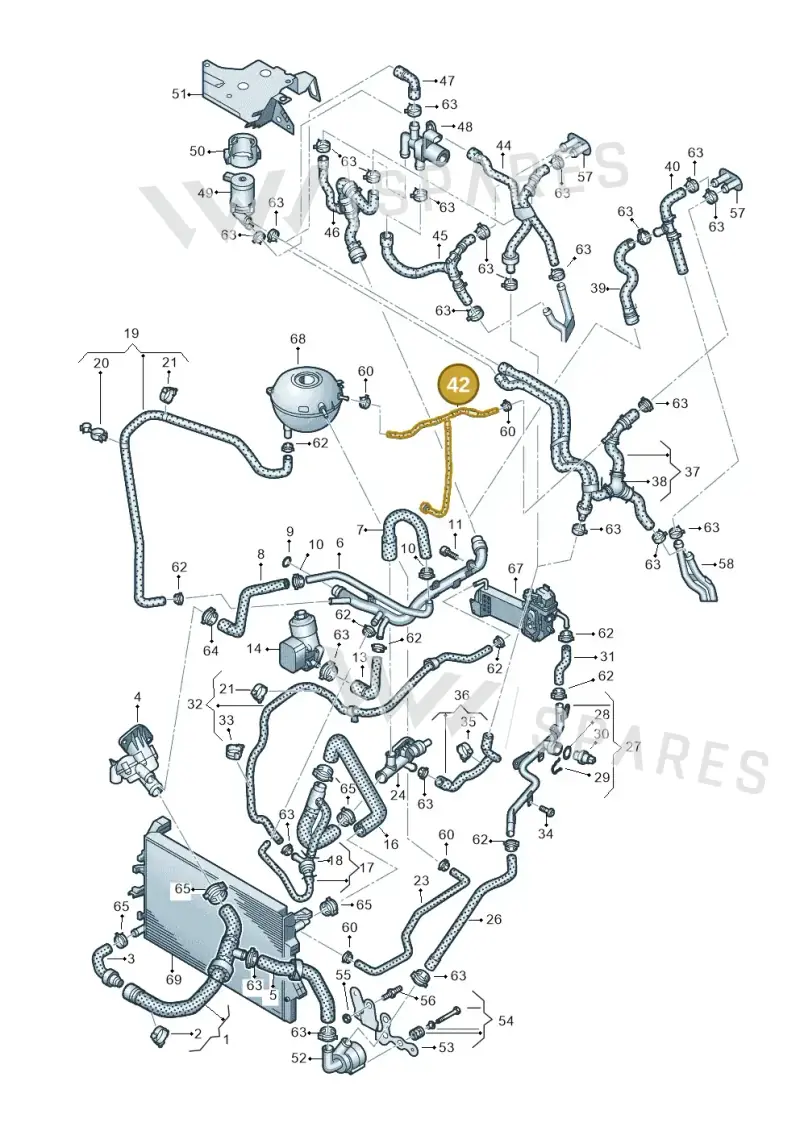 7E0122447F — Volkswagen Caravelle (2015-2019) diagram 861121430, position 42