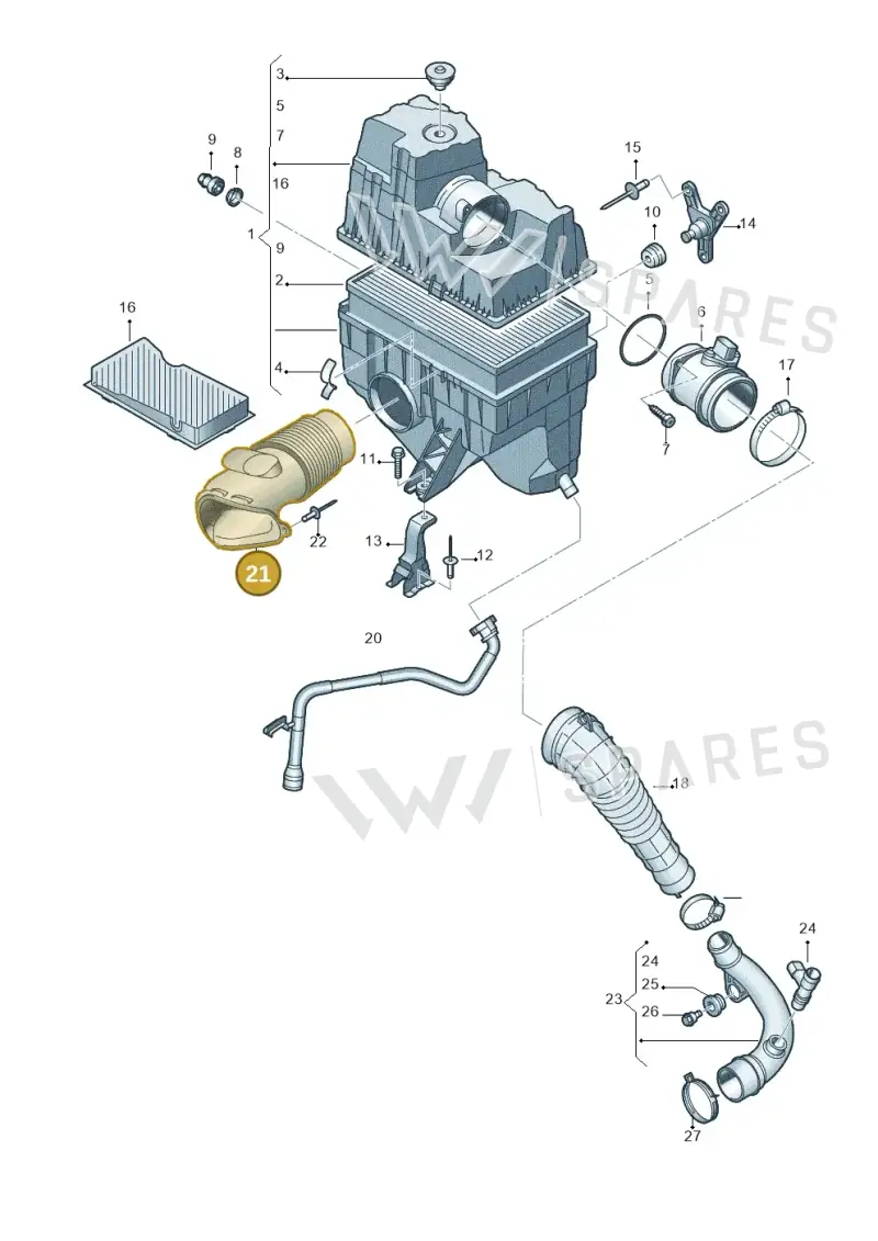 7E0129578 — Volkswagen Caravelle (2015-2019) diagram 731129000, position 21