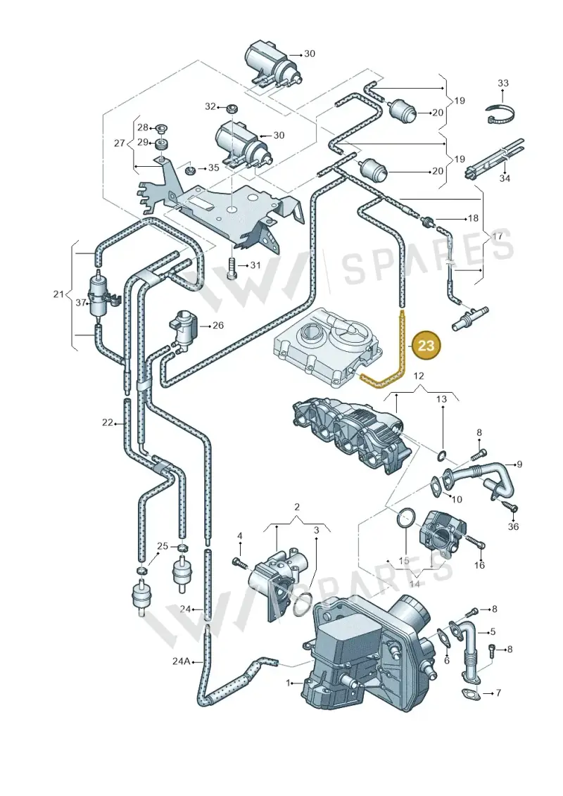 7E0133241F — Volkswagen Caravelle (2015-2019) diagram 732131600, position 23