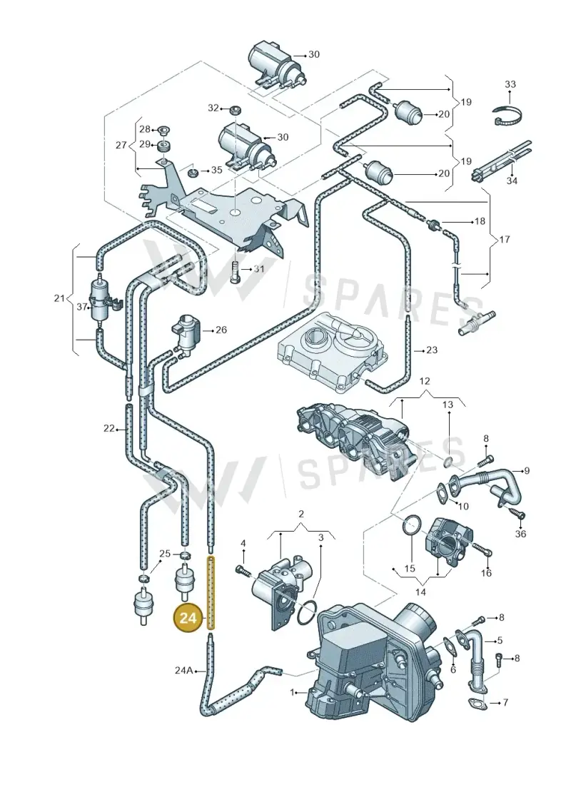 7E0133241H — Volkswagen Caravelle (2015-2019) diagram 732131600, position 24