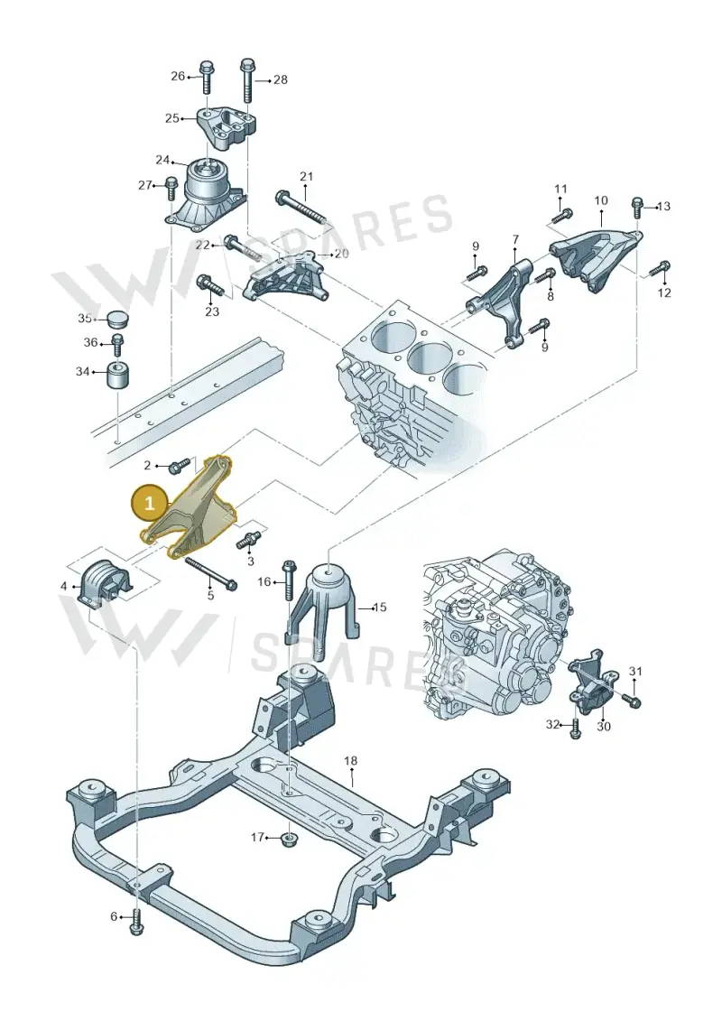 7E0199343B — Volkswagen Caravelle (2015-2019) diagram 861199350, position 1