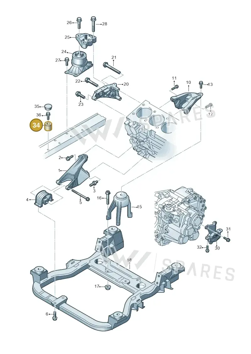 7E0199741C — Volkswagen Caravelle (2015-2019) diagram 679199300, position 34