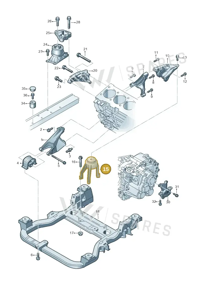 7E0199849B — Volkswagen Caravelle (2015-2019) diagram 861199350, position 15