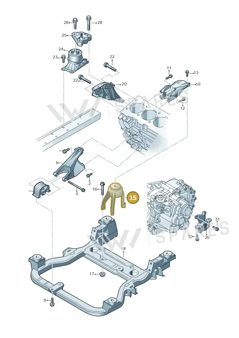 7E0199849B — Volkswagen Caravelle (2015-2019) diagram 731199250, position 15