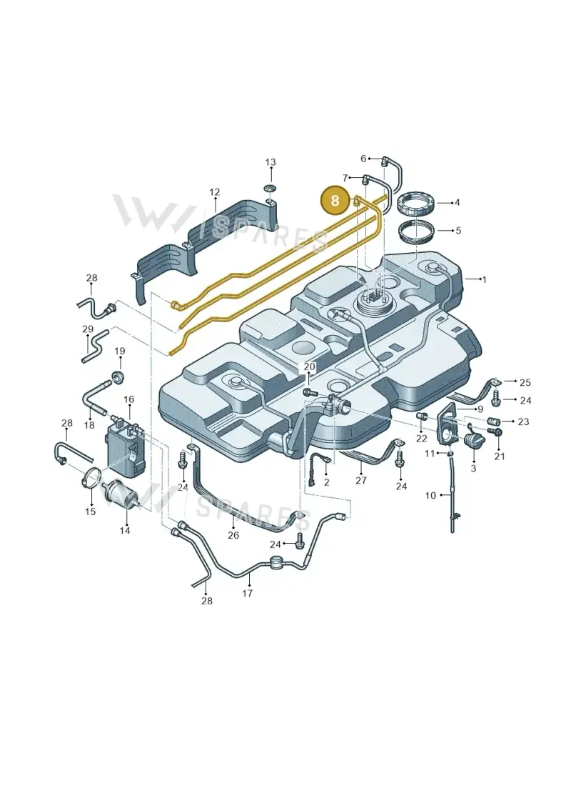 7E0201355A — Volkswagen Transp. caravelle (2011-2015) diagram 731201450, position 8