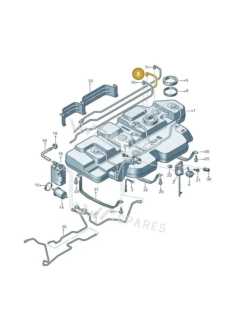 7E0201360E — Volkswagen Transp. caravelle (2009-2011) diagram 410201050, position 8