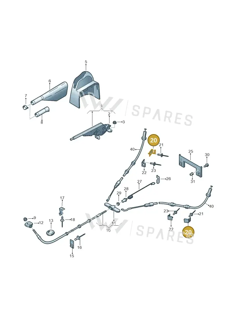 7E0711443A — Volkswagen Transport. multivan (2019-2024) diagram 410711500, position 20
