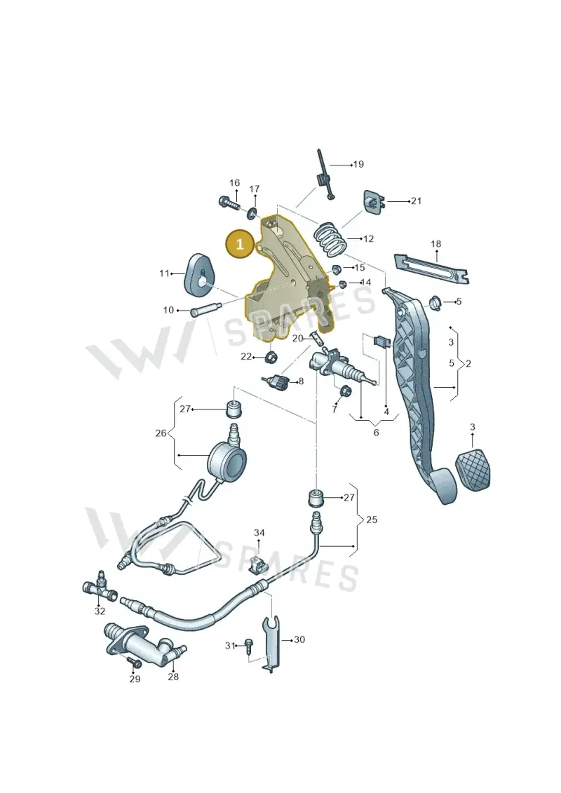 7E0721373 — Volkswagen Caravelle (2015-2019) diagram 861721250, position 1