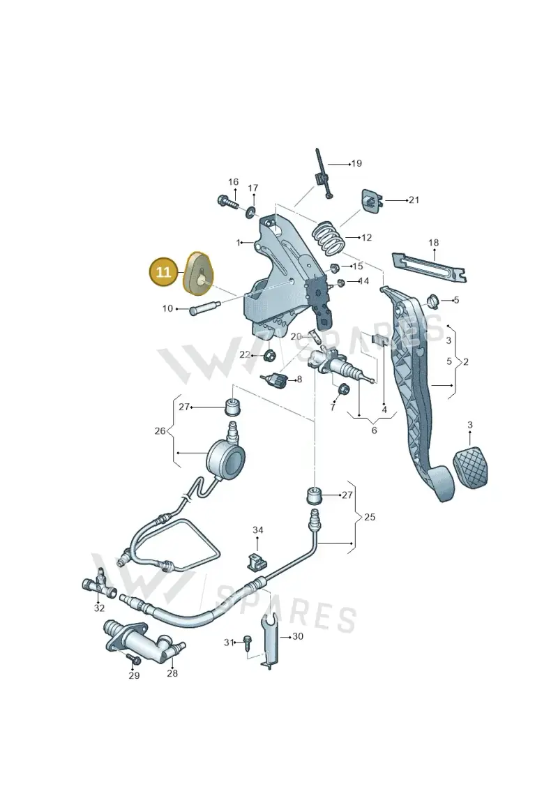 7E0721410A — Volkswagen Caravelle (2015-2019) diagram 861721250, position 11