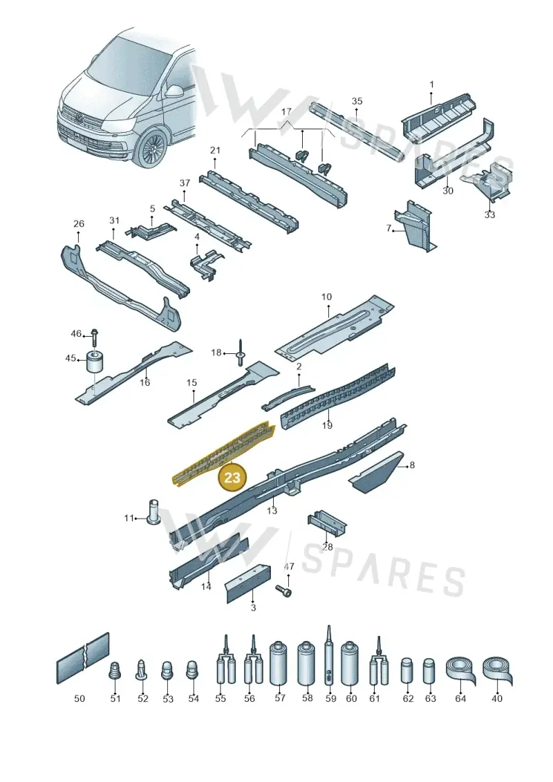 7E0803318A — Volkswagen Transport. multivan (2019-2024) diagram 861803400, position 23