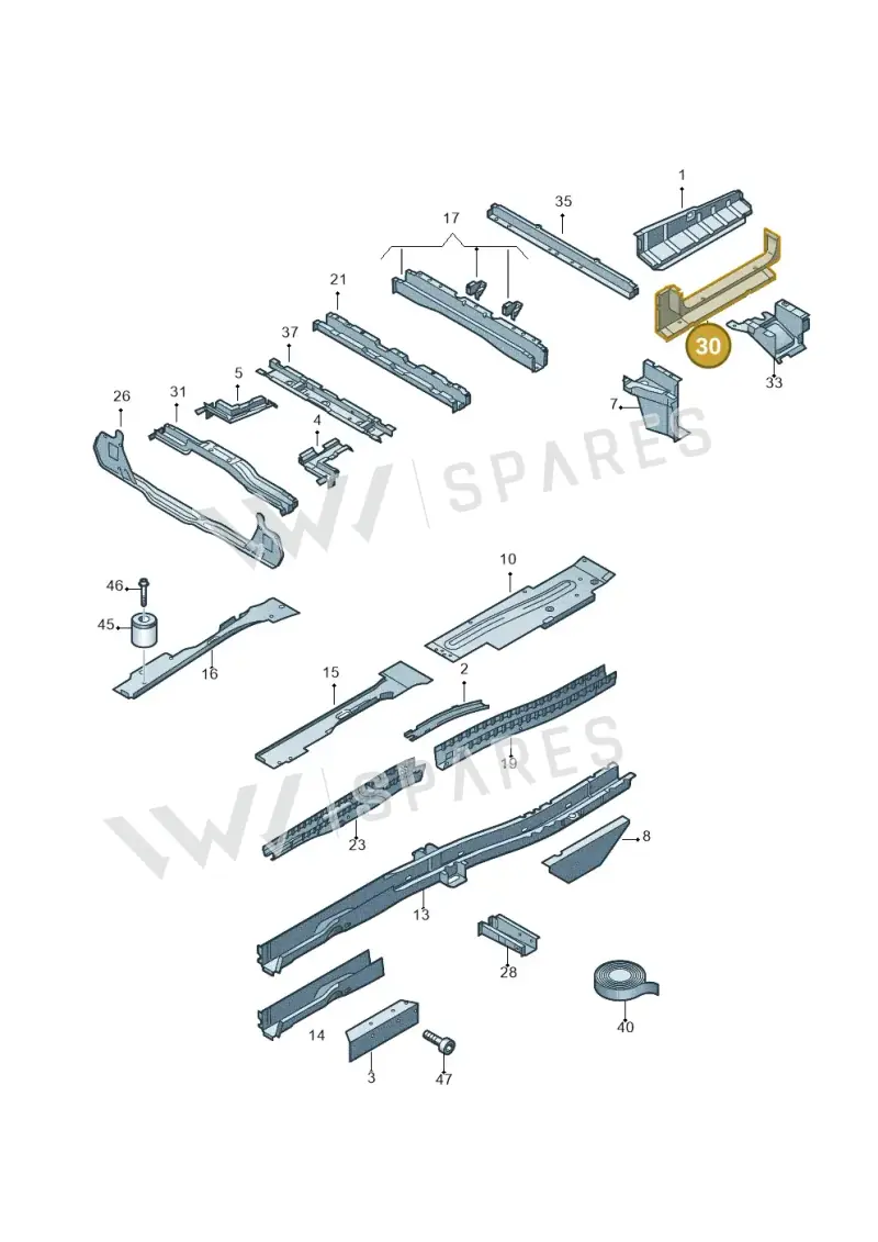 7E0803752 — Volkswagen Transp. caravelle (2011-2015) diagram 410803400, position 30