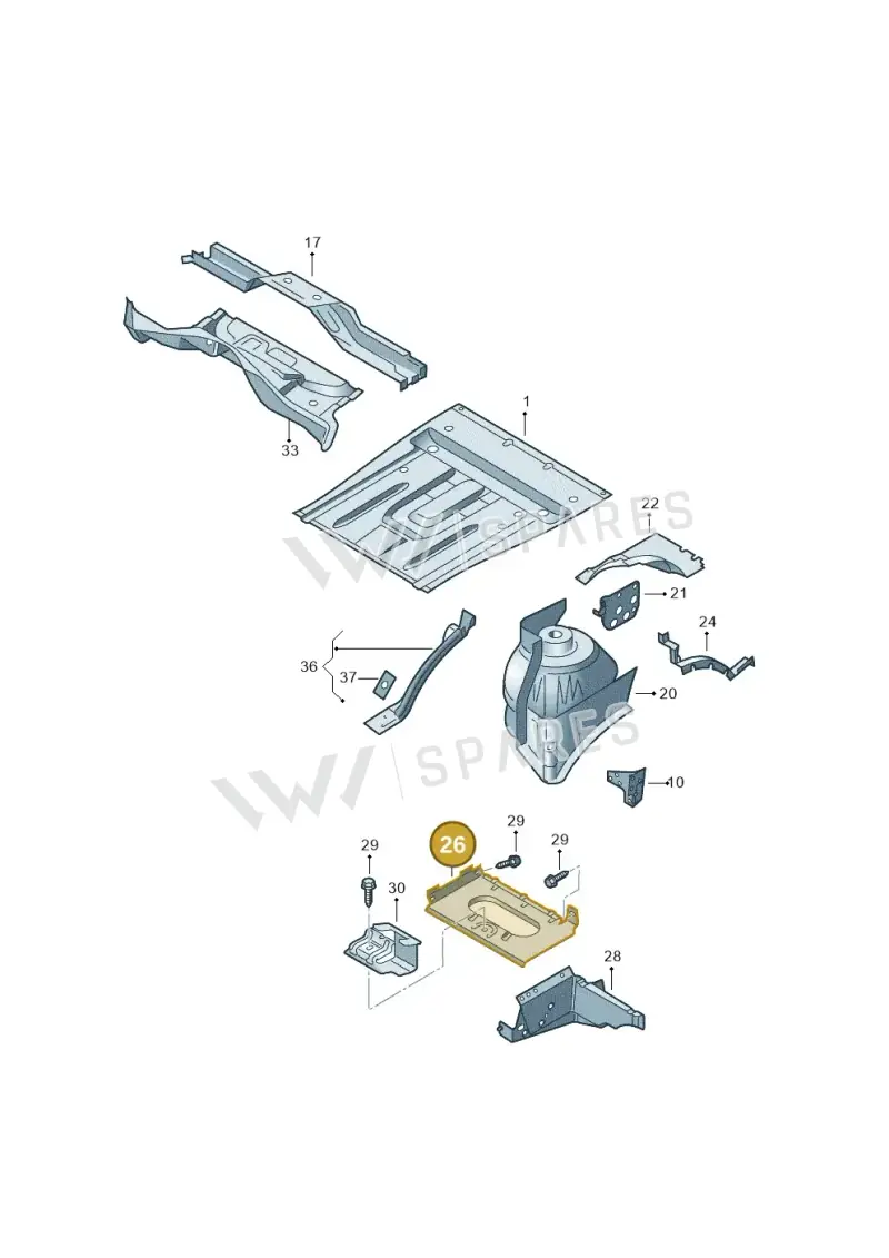 7E0804781 — Volkswagen Transp. dropside (2011-2015) diagram 410801100, position 26