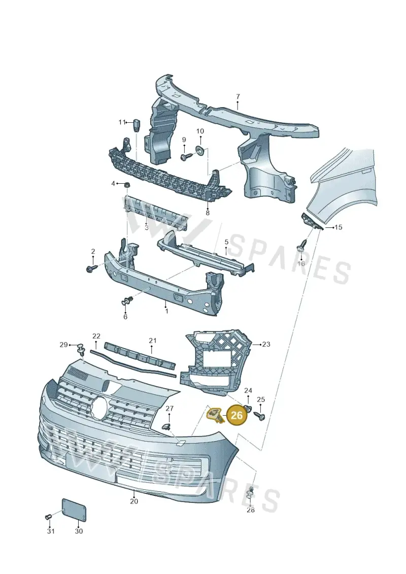 7E0807941A — Volkswagen Caravelle (2015-2019) diagram 861807000, position 26