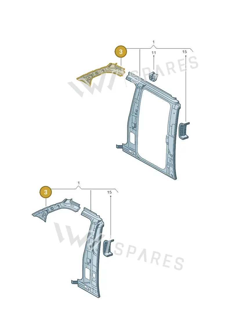 7E0809203A — Volkswagen Transp. dropside (2011-2015) diagram 411809000, position 3