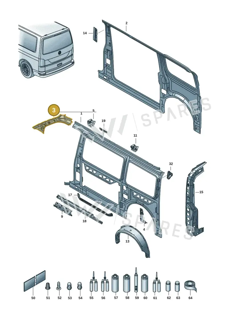 7E0809204A — Volkswagen Transport. multivan (2019-2024) diagram 7em809000, position 3