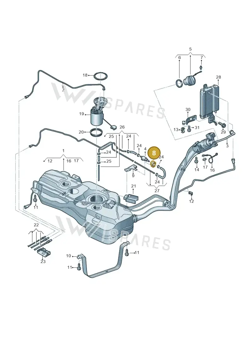 7E0813549 — Volkswagen Caddy Maxi Kombi (2020-2024) diagram 2ka201042, position 8