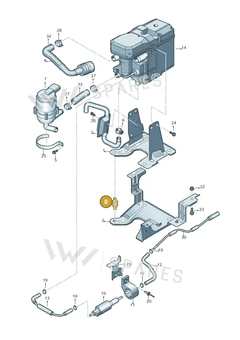 7E0819083A — Volkswagen Transp. caravelle (2011-2015) diagram 679819580, position 8