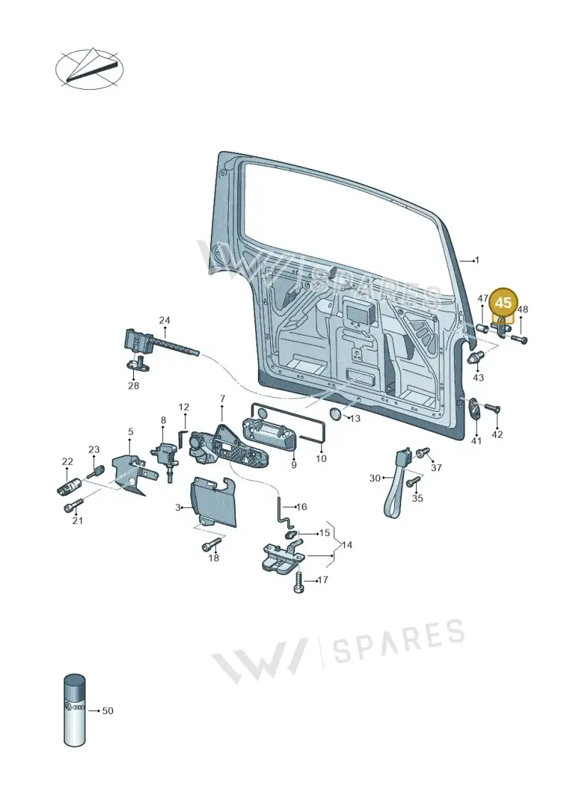 7E0823499C — Volkswagen Caravelle (2015-2019) diagram 861827100, position 45
