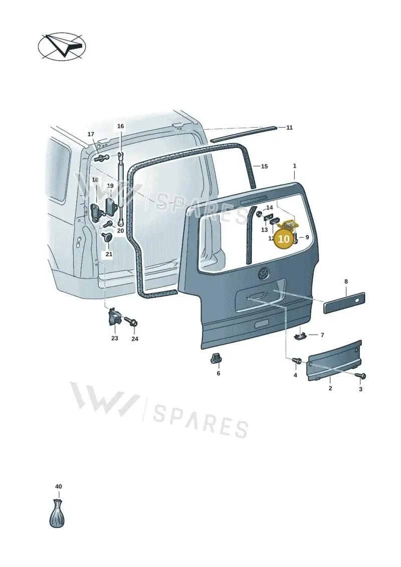 7E0827302D — Volkswagen Transport. multivan (2019-2024) diagram 7ep827000, position 10