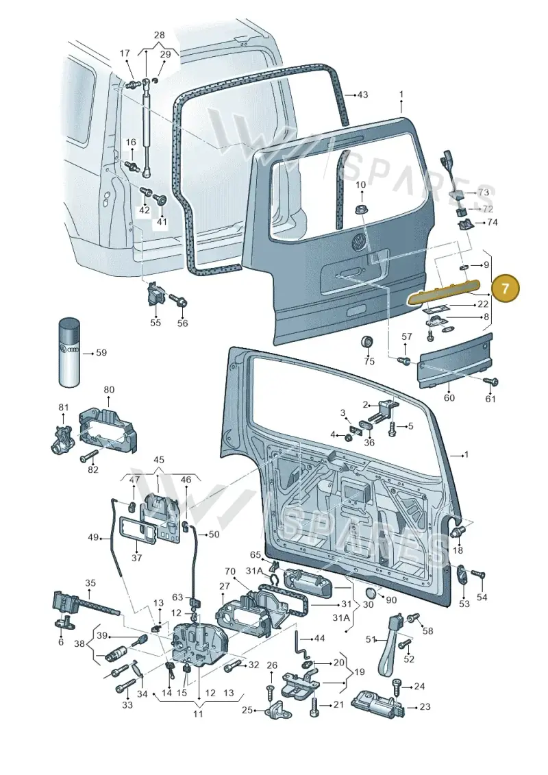 7E0827329F9B9 — Volkswagen Transp. caravelle (2011-2015) diagram 410827300, position 7