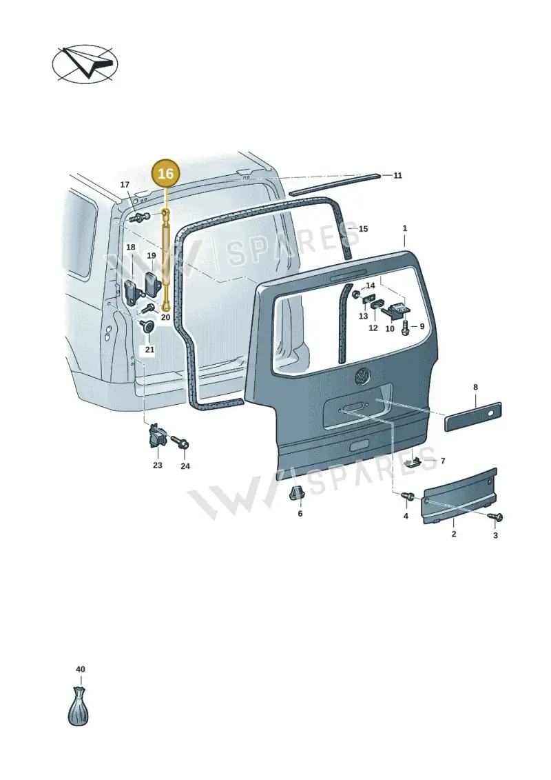 7E0827550B — Volkswagen Caravelle (2019-2024) diagram 7ep827000, position 16