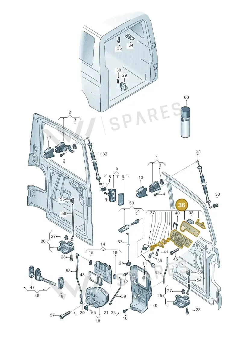 7E0827565A — Volkswagen Caravelle (2015-2019) diagram 410827650, position 36