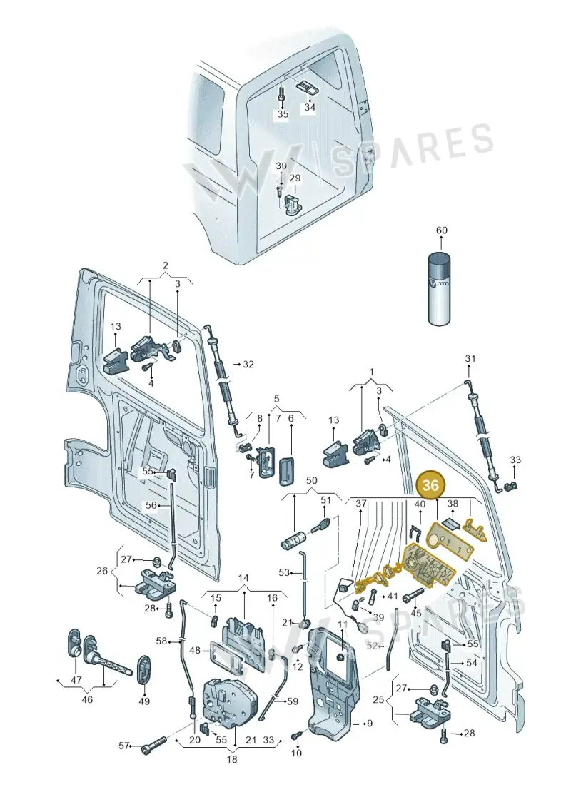 7E0827565 — Volkswagen Caravelle (2015-2019) diagram 410827650, position 36