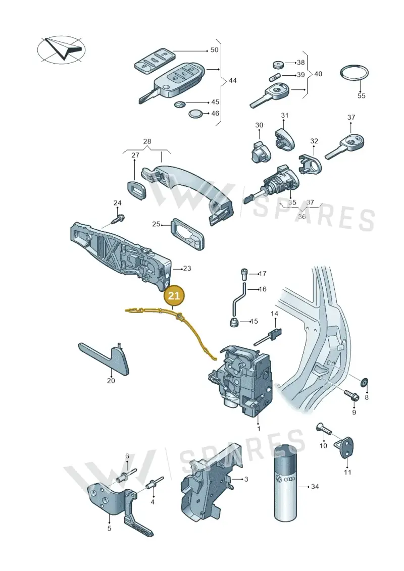 7E0837085A — Volkswagen Caravelle (2015-2019) diagram 861837000, position 21