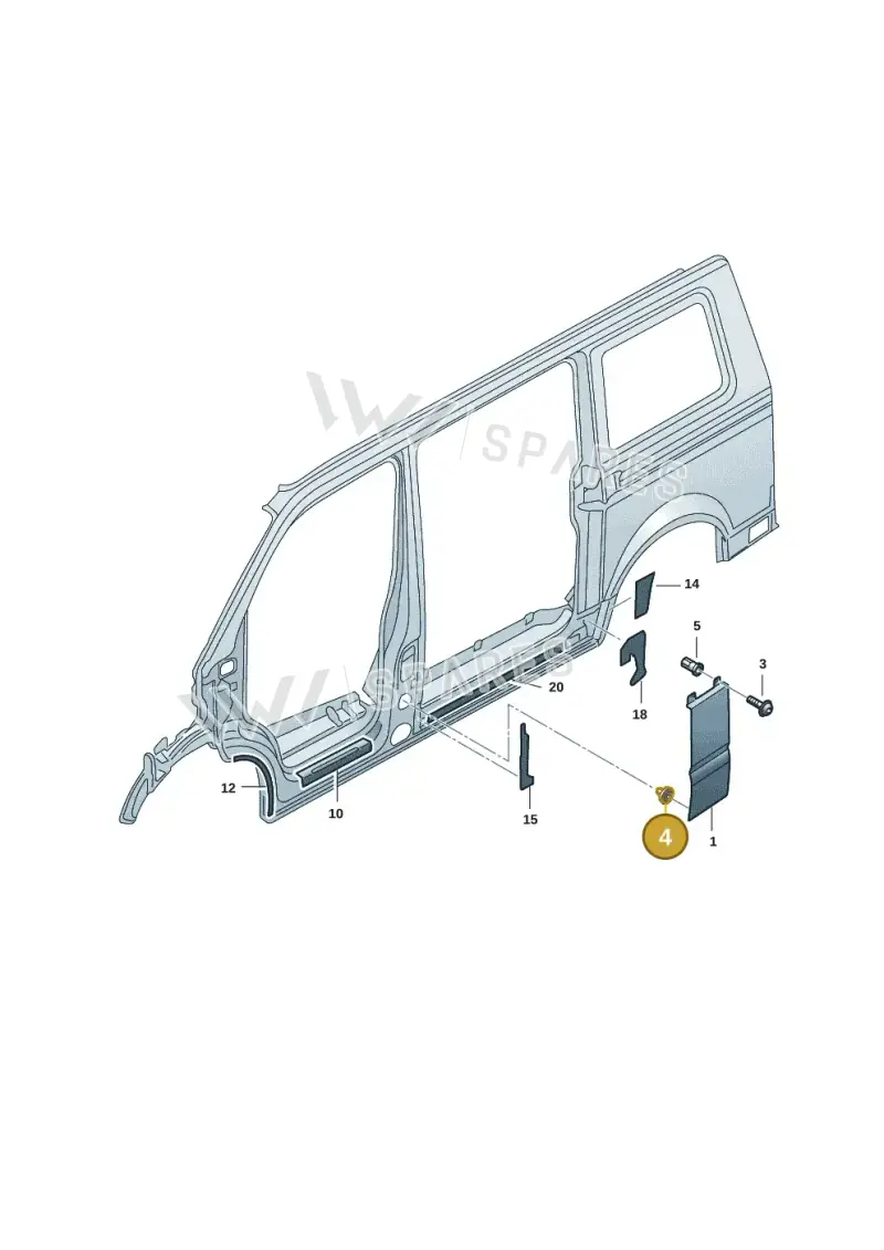 7E0843514 — Volkswagen Transport. multivan (2019-2024) diagram 7em853040, position 4