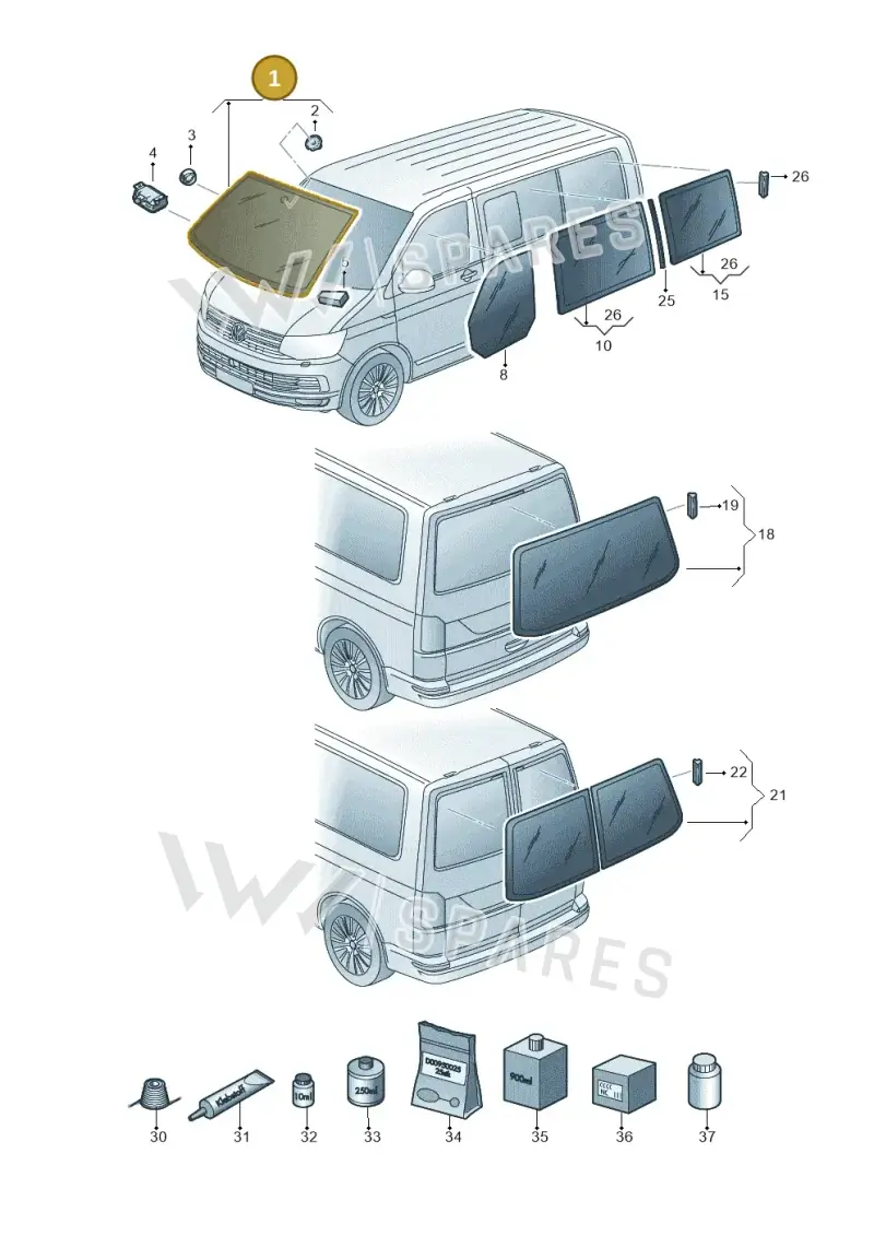 7E0845099BANVB — Volkswagen Caravelle (2015-2019) diagram 861845000, position 1