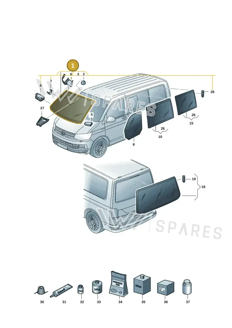 7E0845099BANVB — Volkswagen Transporter Multivan (2019-2024) diagram 7em845000, position 1