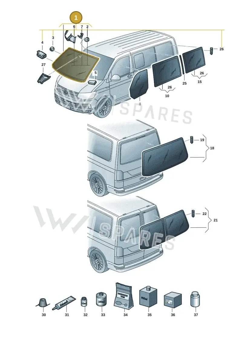 7E0845099BBNVB — Volkswagen Caravelle (2019-2024) diagram 7ep845000, position 1