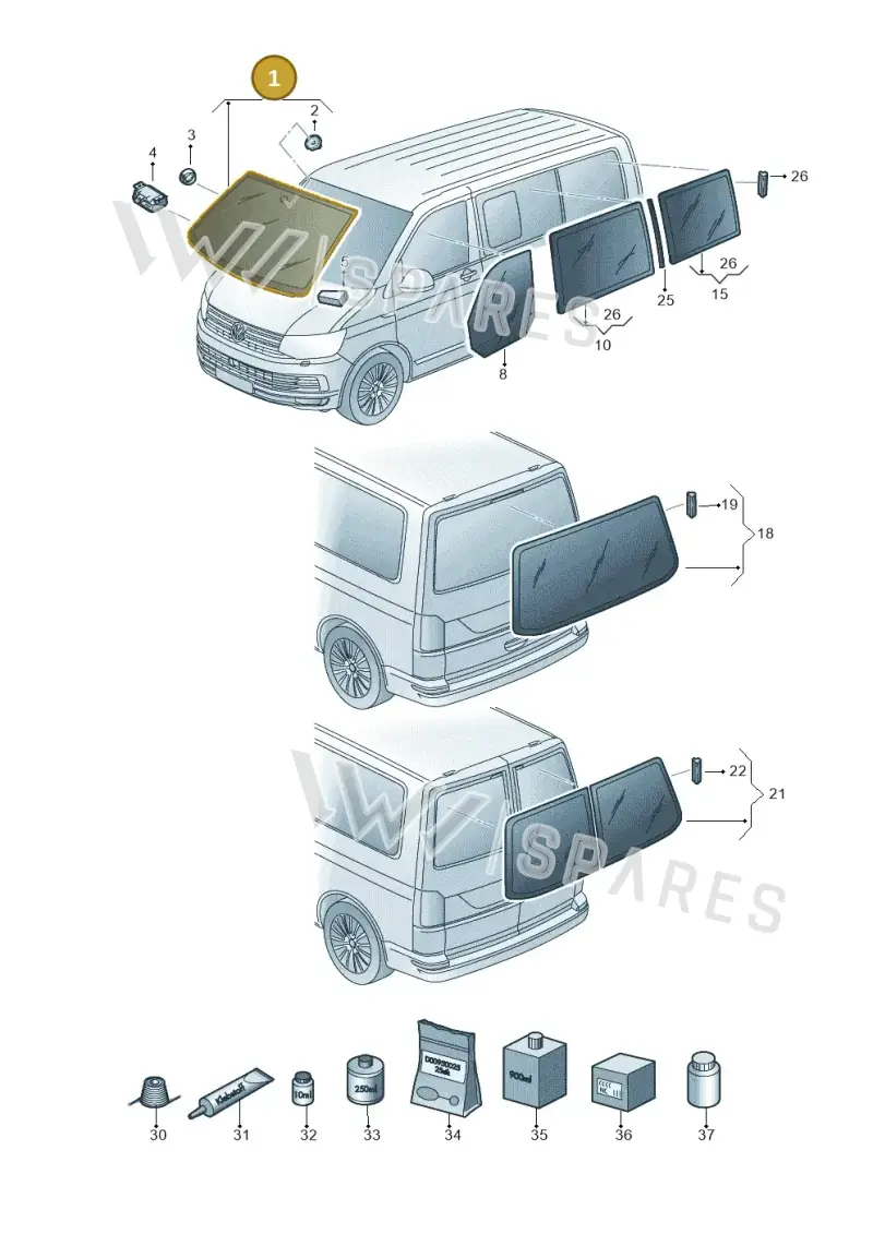 7E0845099BBNVB — Volkswagen Caravelle (2015-2019) diagram 861845000, position 1