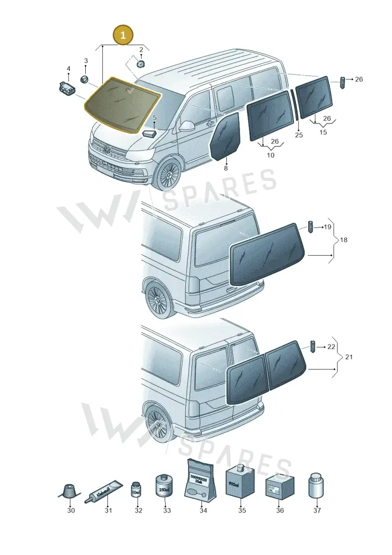 7E0845099BCNVB — Volkswagen Caravelle (2015-2019) diagram 861845000, position 1
