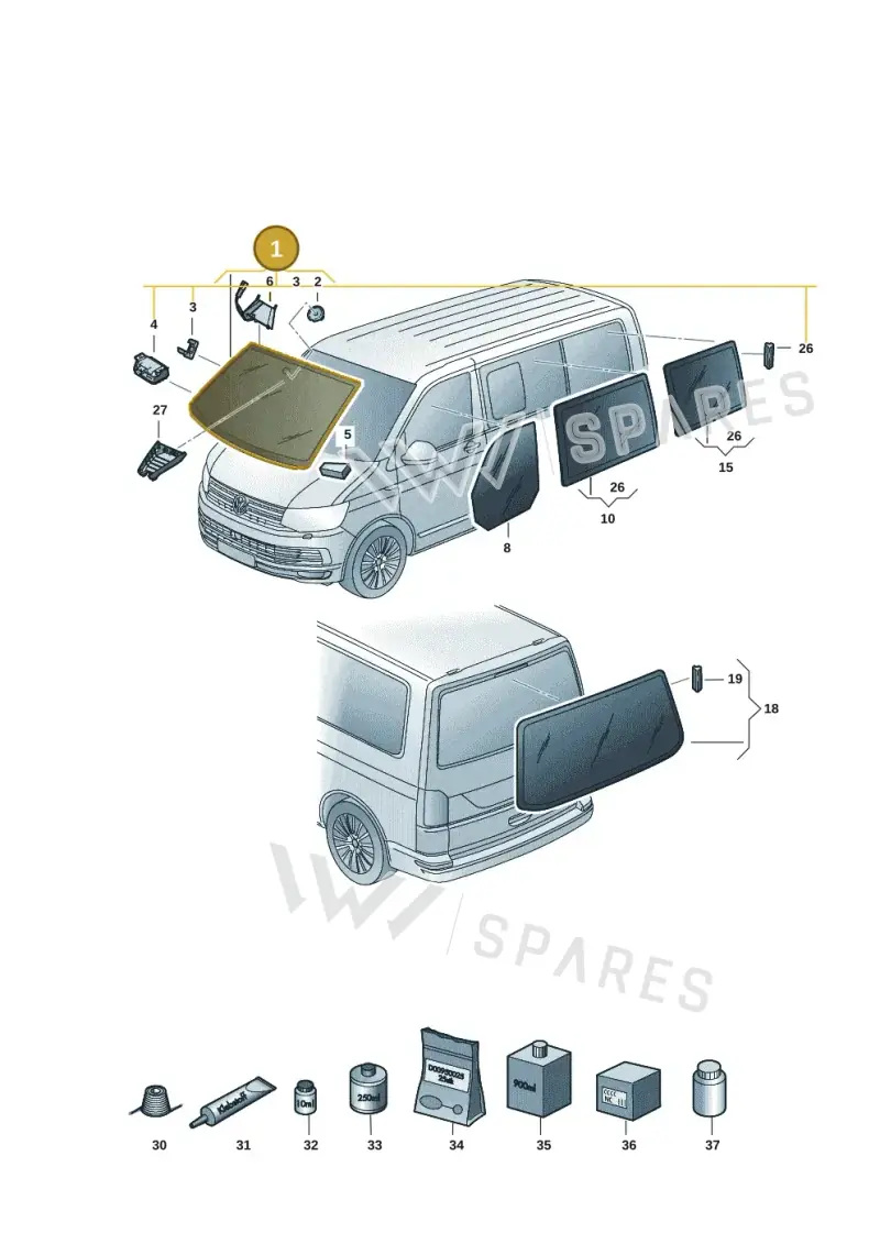 7E0845099BCNVB — Volkswagen Transporter Multivan (2019-2024) diagram 7em845000, position 1