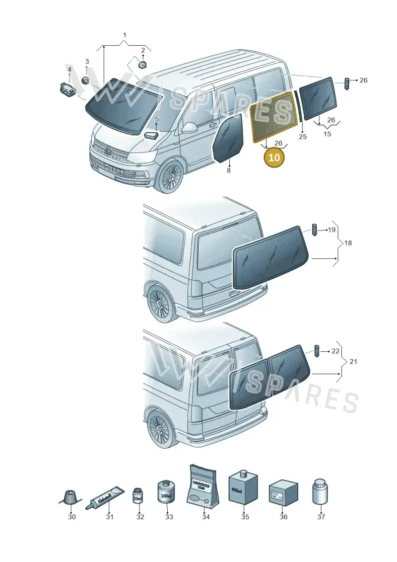 7E0845302DNVB — Volkswagen Caravelle (2015-2019) diagram 861845000, position 10