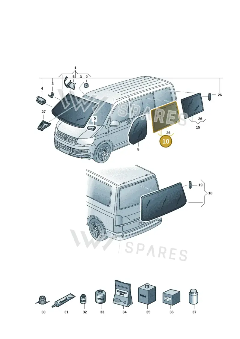 7E0845302ENVB — Volkswagen Transporter Multivan (2019-2024) diagram 7em845000, position 10