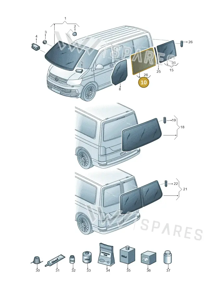 7E0845306FNVB — Volkswagen Caravelle (2015-2019) diagram 861845000, position 10