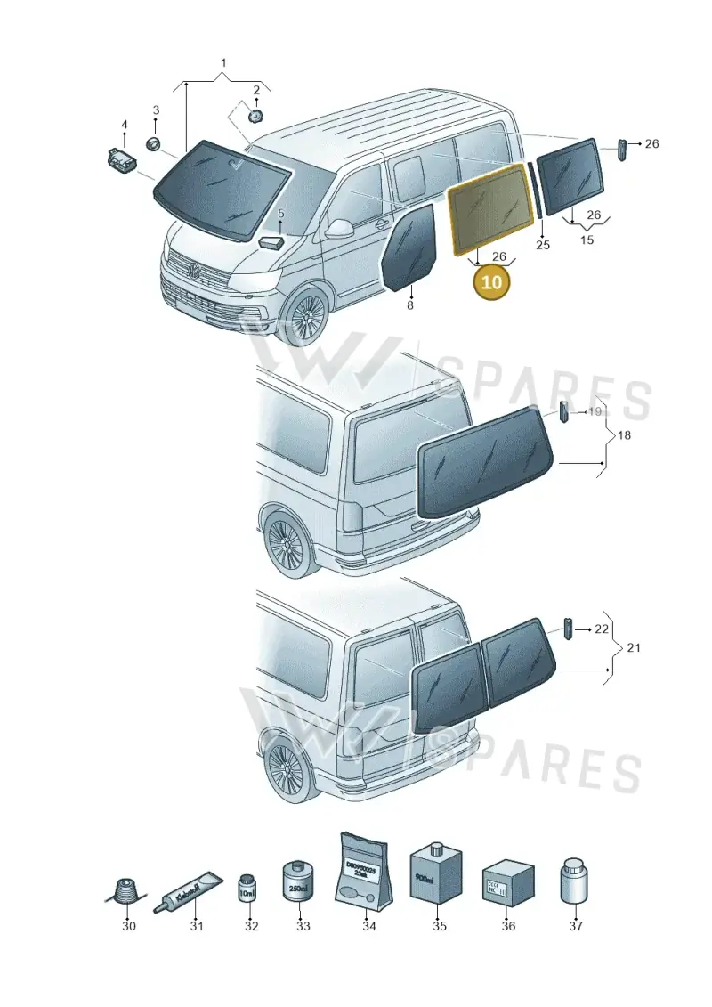 7E0845306GNVB — Volkswagen Caravelle (2015-2019) diagram 861845000, position 10