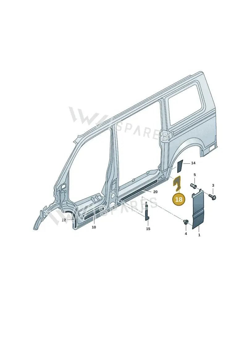 7E0853407 — Volkswagen Transporter Multivan (2019-2024) diagram 7em853040, position 18