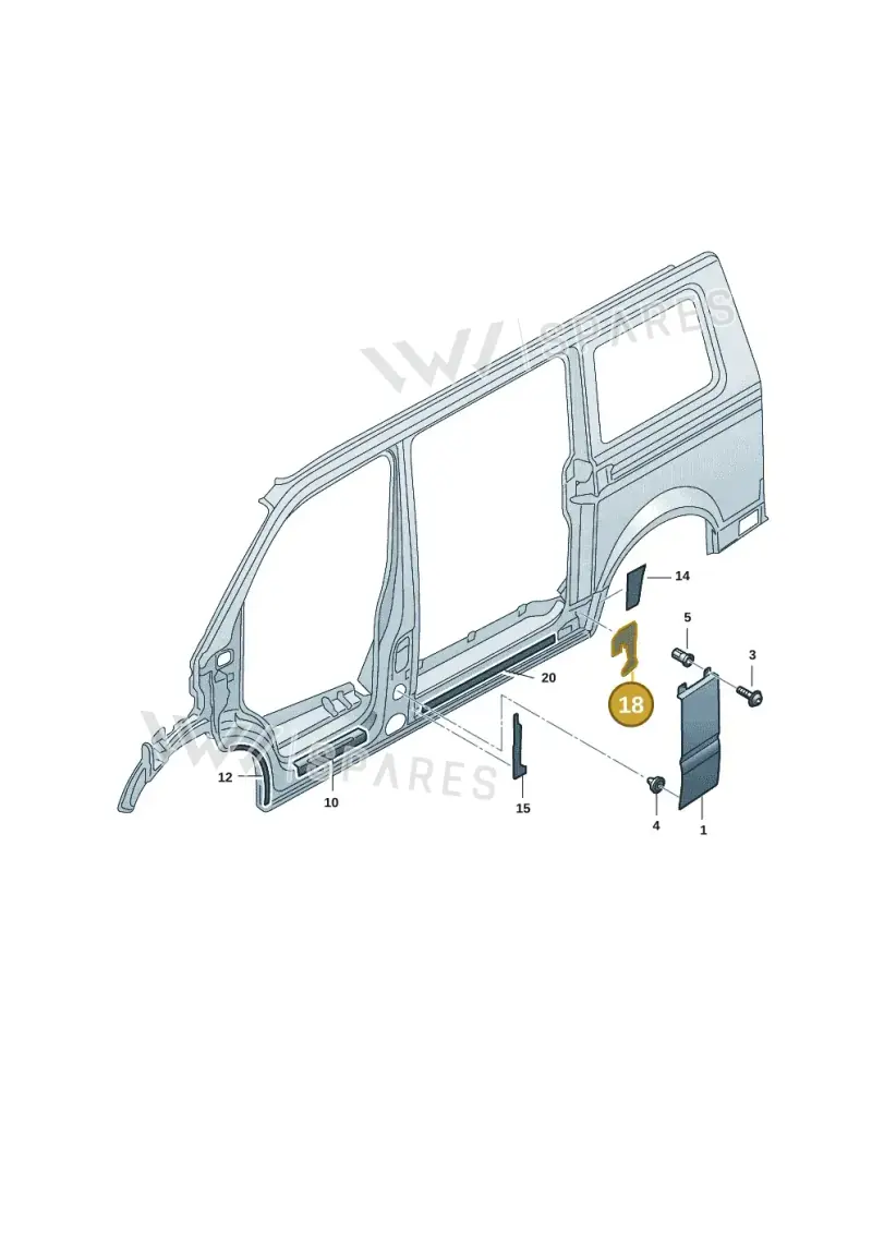 7E0853408 — Volkswagen Transporter Multivan (2019-2024) diagram 7em853040, position 18