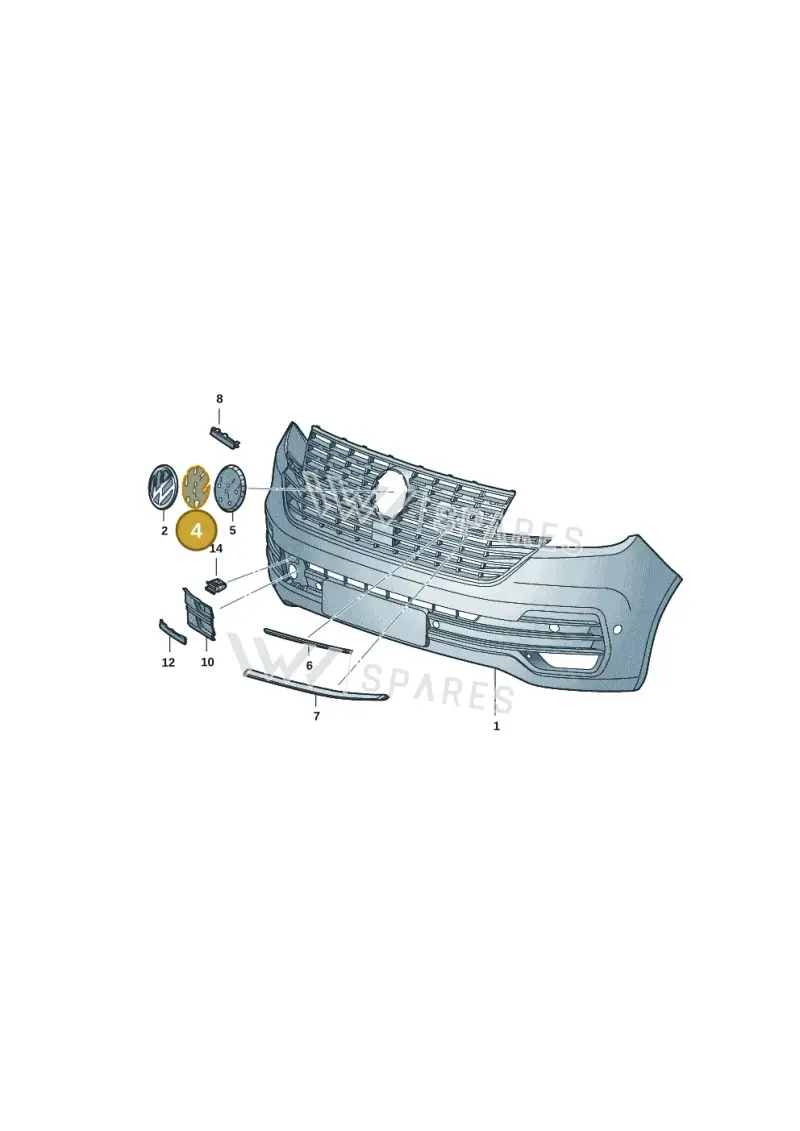 7E0853719041 — Volkswagen Single-cab transp. (2019-2024) diagram 7fp853000, position 4