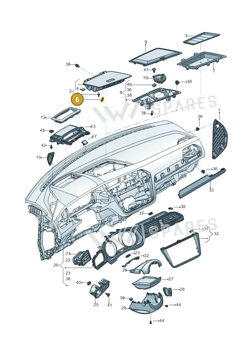 7E0857249 — Volkswagen Tiguan 2.0 4Motion (2017-2024) diagram 833857100, position 6