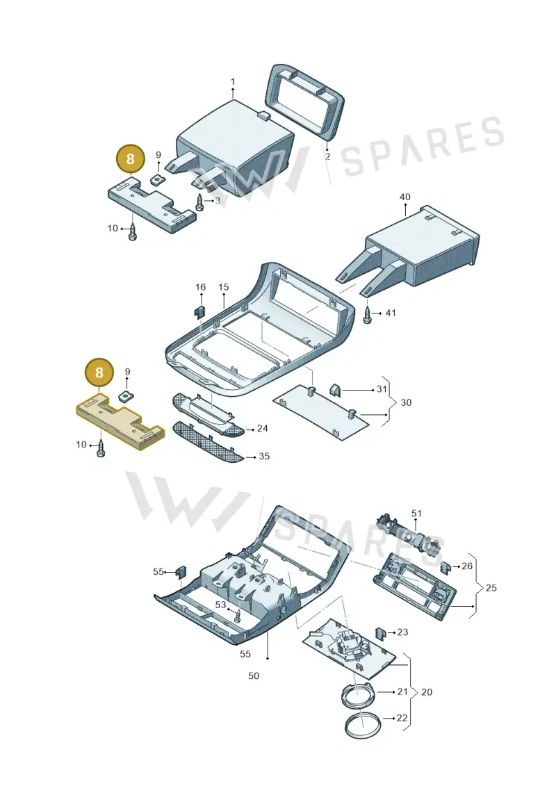 7E0857623C — Volkswagen Caravelle (2015-2019) diagram 861867500, position 8