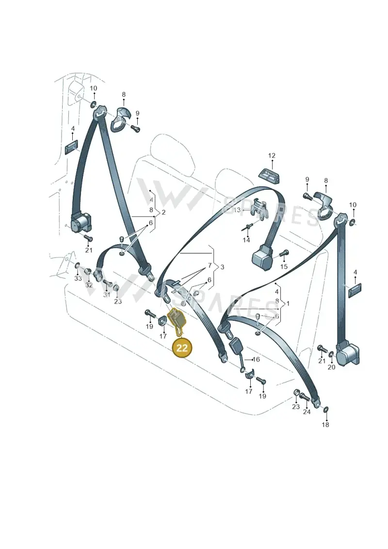 7E0857740BQVZ — Volkswagen Caravelle (2019-2024) diagram 861857730, position 22