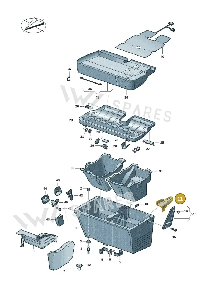 7E0881326A9B9 — Volkswagen Transporter Single Cab (2019-2024) diagram 7ep881010, position 11