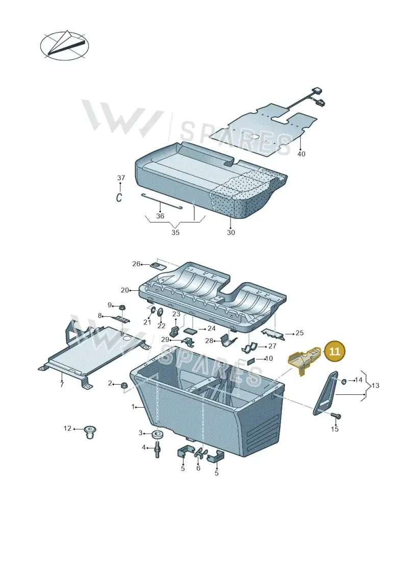 7E08813289B9 — Volkswagen Caravelle (2019-2024) diagram 861881100, position 11